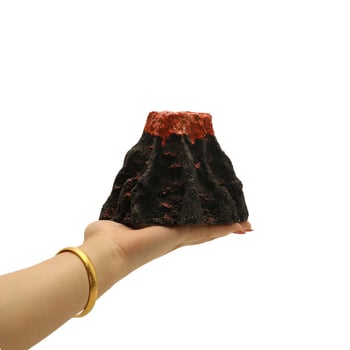 Smoleni vulkanski krajolik za akvarij, dekorativni ukras, težina 0,3 kg