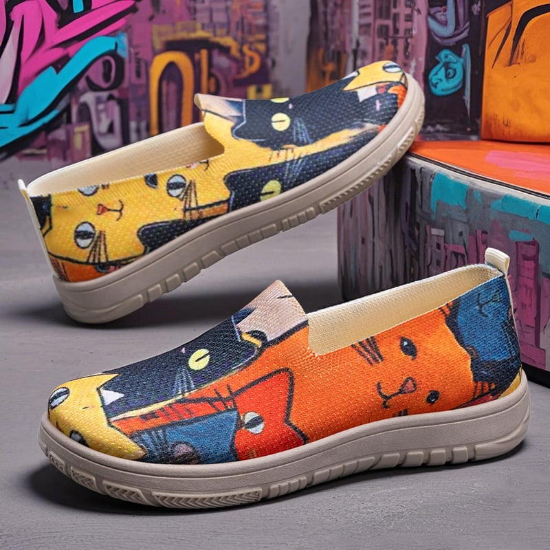 Női tavaszi slip-on vászoncipő, kerek orr, vászon felsőrész, alacsony sarok 1–3 cm, PVC talp