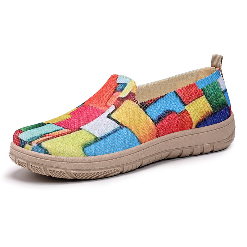 Női tavaszi slip-on vászoncipő, kerek orr, vászon felsőrész, alacsony sarok 1–3 cm, PVC talp
