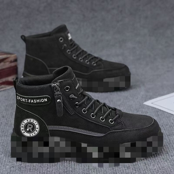 Férfi Martin bakancs mindennapi használatra és kültéri túrákhoz, PU felső rész, PVC talp, középmagas szár, előre fűző, alacsony sarok 1–3 cm