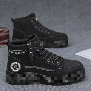 Férfi Martin bakancs mindennapi használatra és kültéri túrákhoz, PU felső rész, PVC talp, középmagas szár, előre fűző, alacsony sarok 1–3 cm