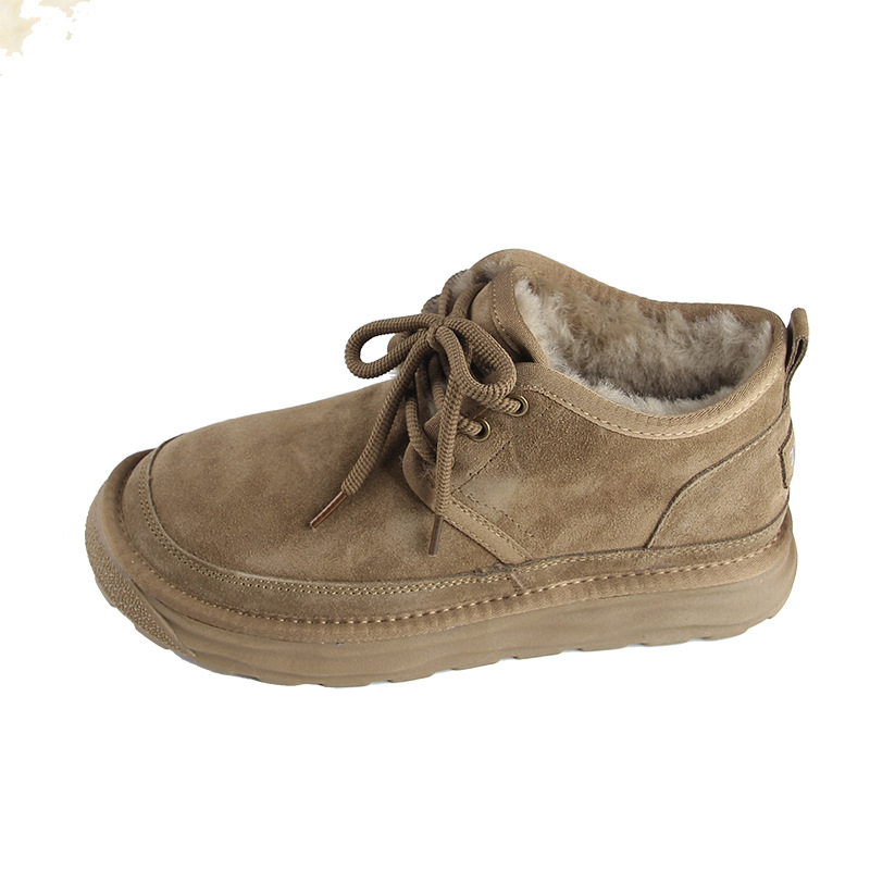 Moterų sniego batai iš nubukinės odos, vidinė avies vilnos įdėklas, gumos pada, žiemai šiluma