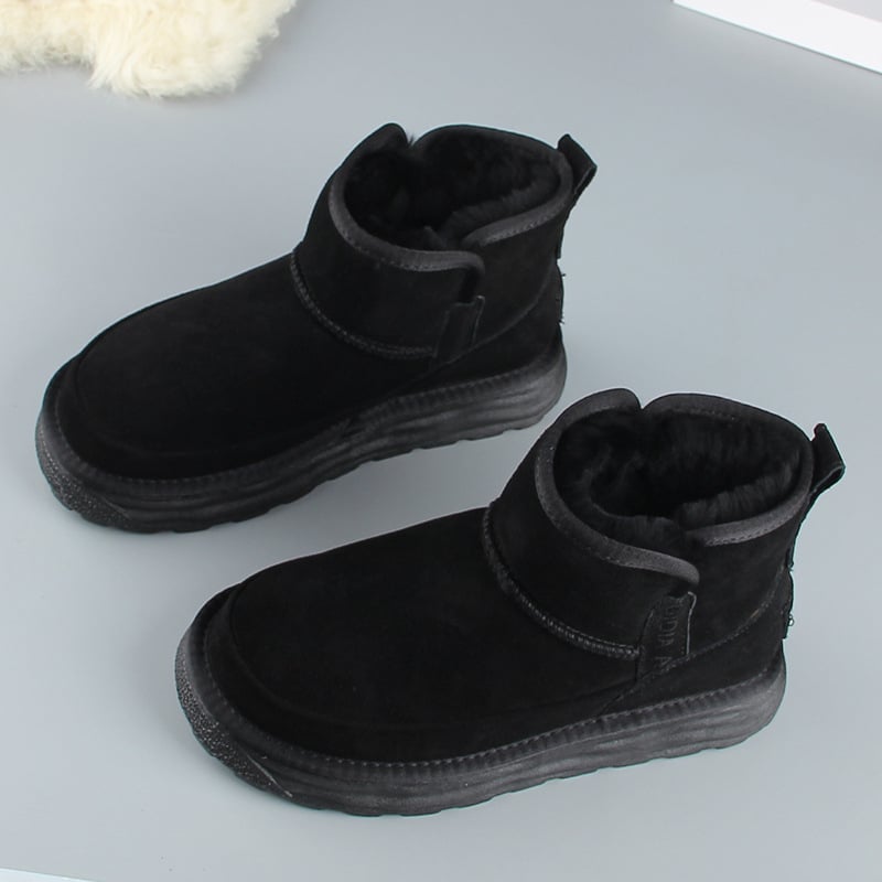 Moterų sniego batai iš nubukinės odos, vidinė avies vilnos įdėklas, gumos pada, žiemai šiluma