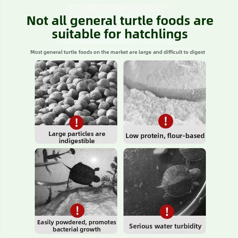 Barība mazām bruņurupēm – augsts kalcija saturs, augsts olbaltumvielu saturs, granulas, aizsargā pret mīksto bruņu