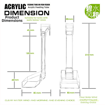 Akrilo akvariumo šėrimo vamzdelis, rankinis maitinimo įrenginys žuvims ir krevetėms, pakuotė 192 vnt.