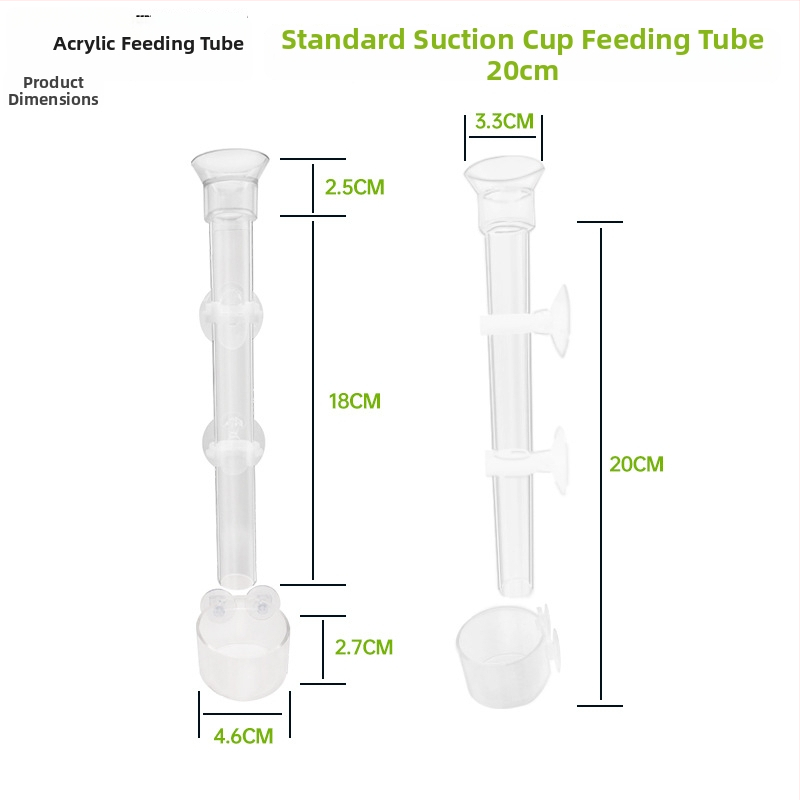Akrilo akvariumo šėrimo vamzdelis, rankinis maitinimo įrenginys žuvims ir krevetėms, pakuotė 192 vnt.