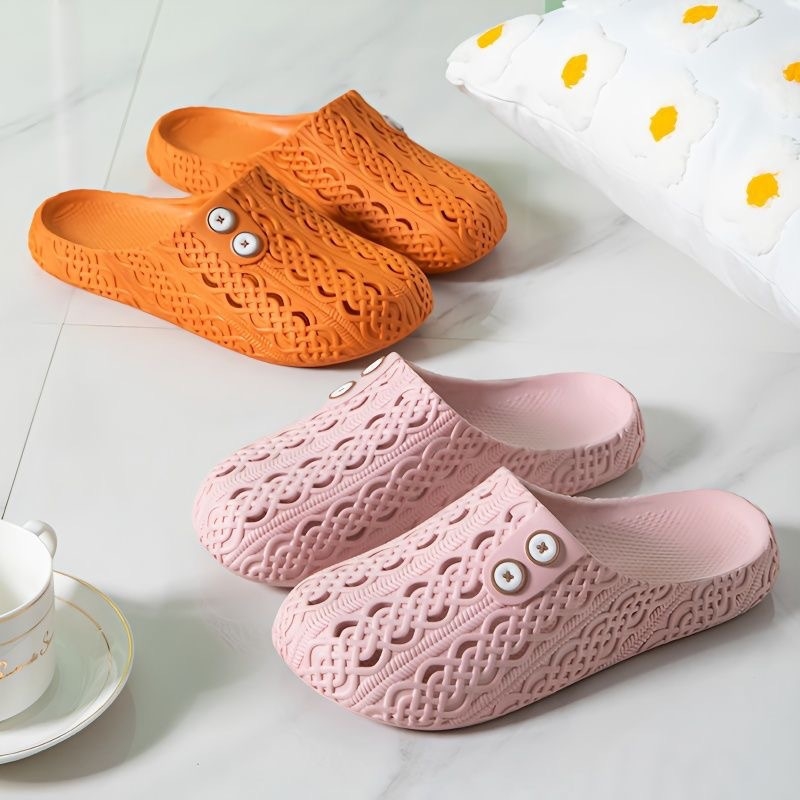 Sieviešu PVC Crocs stila apavi, elpojoši un viegli, plastmasas zole, injekcijas formēta konstrukcija