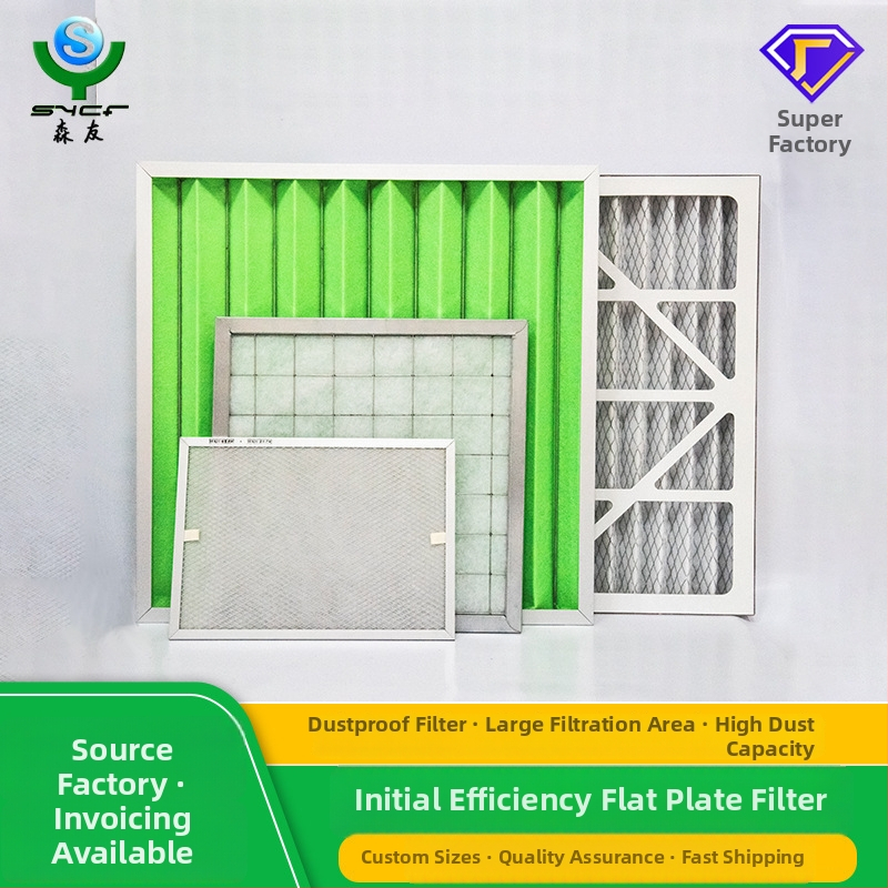 Plaaditüüpi õhufilter G3/G4 värske õhu süsteemi jaoks – jäme efektiivsus, plaat-ja-raam, mudel SY-GLQ-3003, filtratsiooni pind 1000