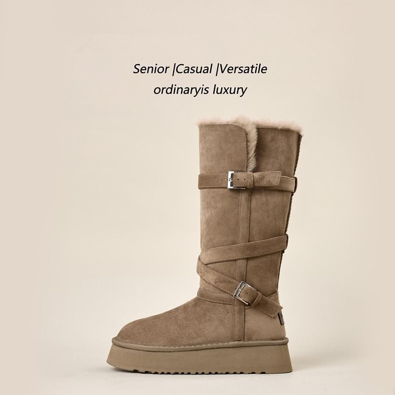 Sieviešu sniega zābaki, velūra augšdaļa, bieza zole, kokvilnas odere, augsts kāta augums, dziļš atvērums