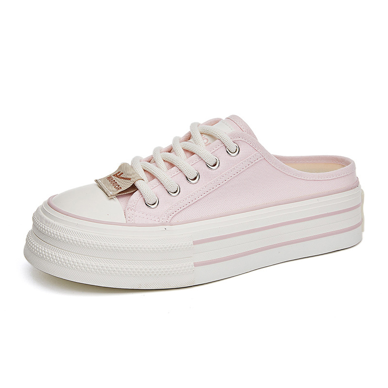 Drobės bateliai su stora padas, kvėpuojantys, raišteliai, žemas viršus, vasarinė avalynė