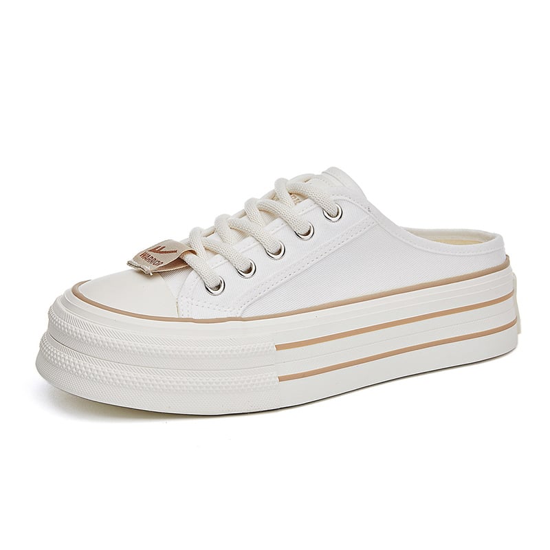 Drobės bateliai su stora padas, kvėpuojantys, raišteliai, žemas viršus, vasarinė avalynė