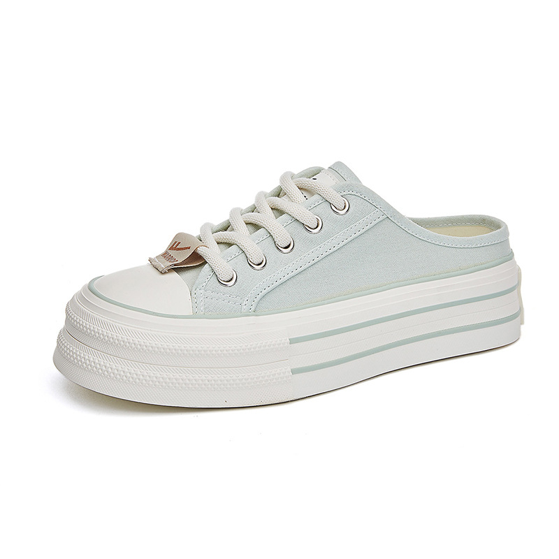 Drobės bateliai su stora padas, kvėpuojantys, raišteliai, žemas viršus, vasarinė avalynė