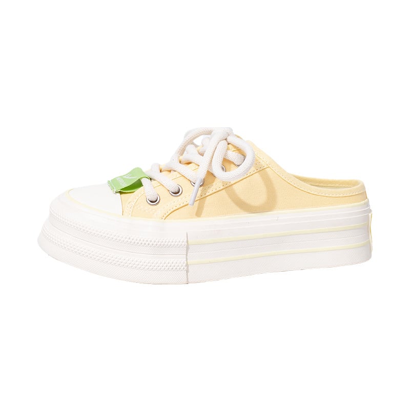 Drobės bateliai su stora padas, kvėpuojantys, raišteliai, žemas viršus, vasarinė avalynė