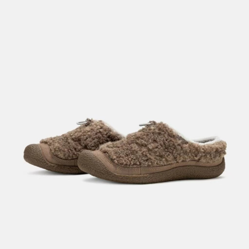 Siltas pūkainas slip-on čības sievietēm ar kokvilnas odas, gumijas zole, ikdienas stils