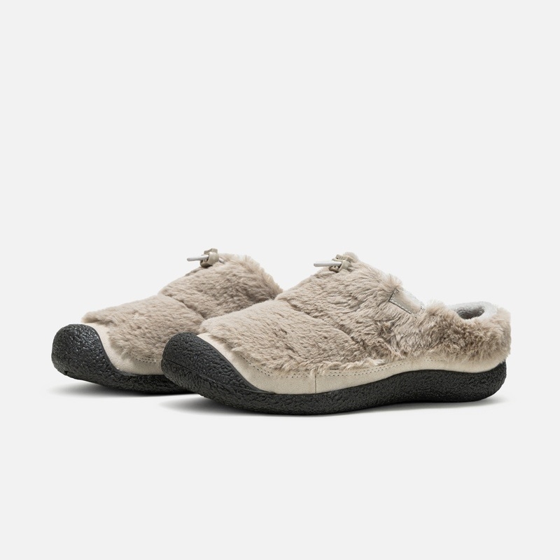 Siltas pūkainas slip-on čības sievietēm ar kokvilnas odas, gumijas zole, ikdienas stils