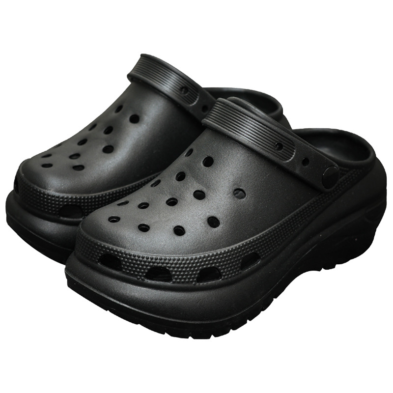 Sieviešu Crocs stila sandales, EVA augšējā daļa un EVA zole, 5 cm bieza zole, pretslīdēšana, injekcijas formēta zole