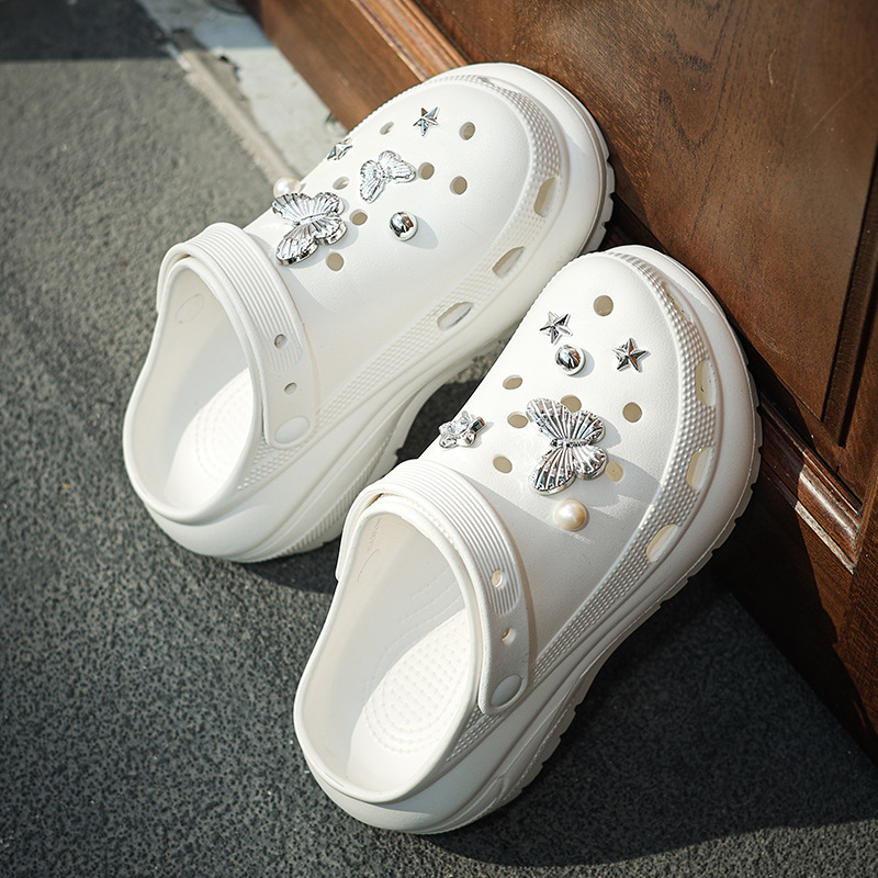 Sieviešu Crocs stila sandales, EVA augšējā daļa un EVA zole, 5 cm bieza zole, pretslīdēšana, injekcijas formēta zole