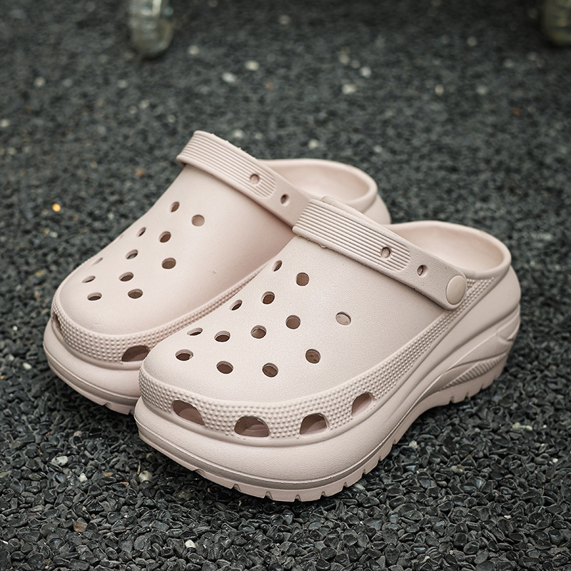 Sieviešu Crocs stila sandales, EVA augšējā daļa un EVA zole, 5 cm bieza zole, pretslīdēšana, injekcijas formēta zole