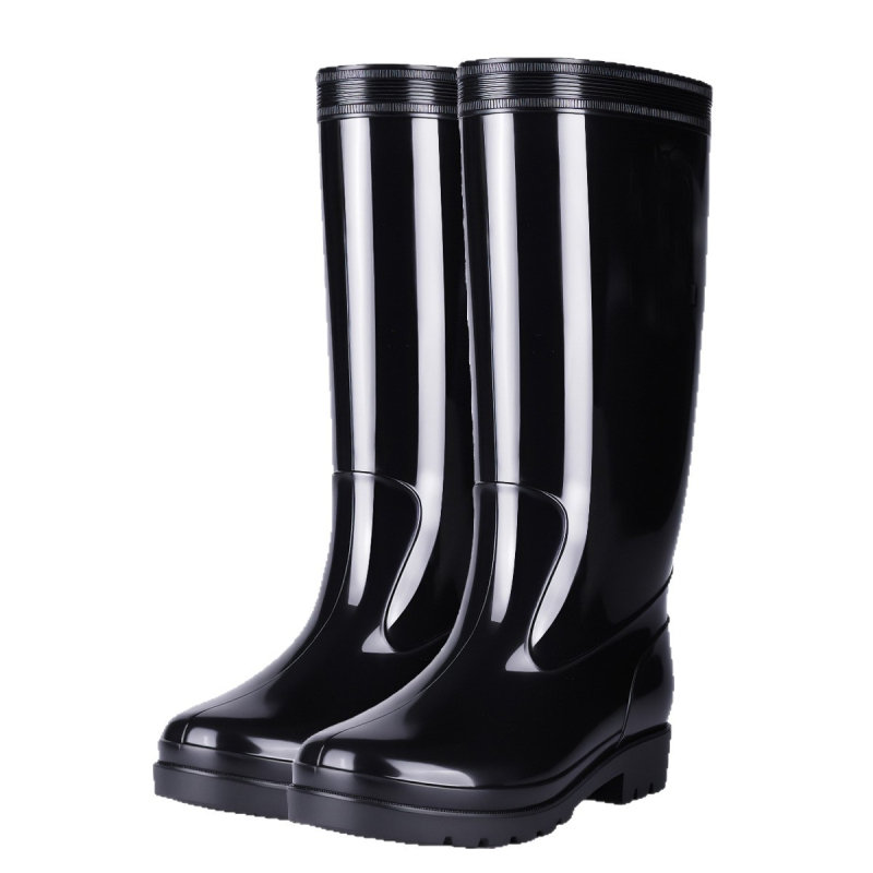Дъждовни ботуши от PVC, високи, антихлъзгави, подплатени с пух, EVA стелка