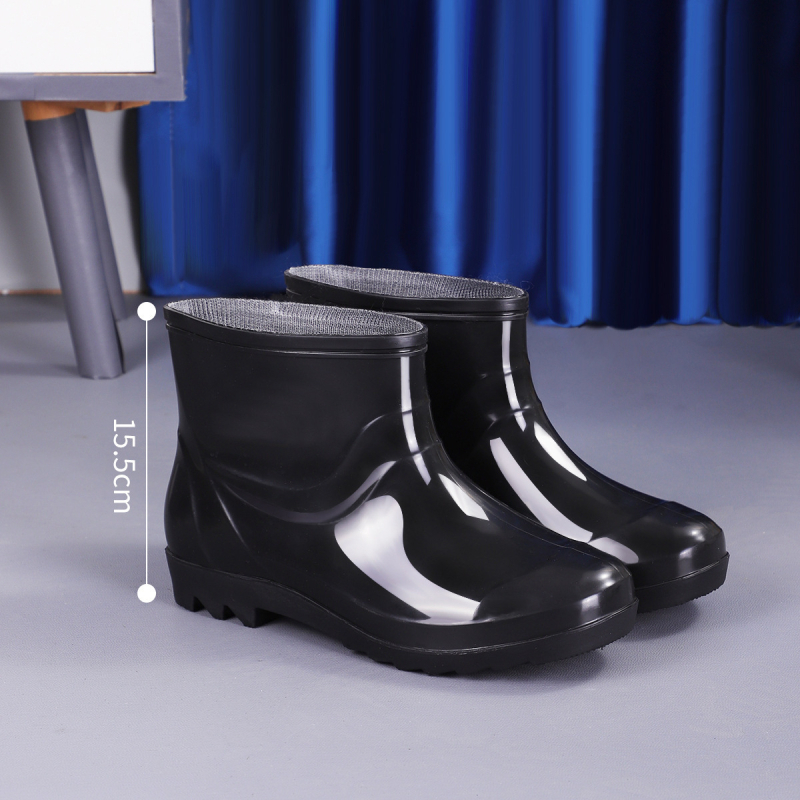 Дъждовни ботуши от PVC, високи, антихлъзгави, подплатени с пух, EVA стелка