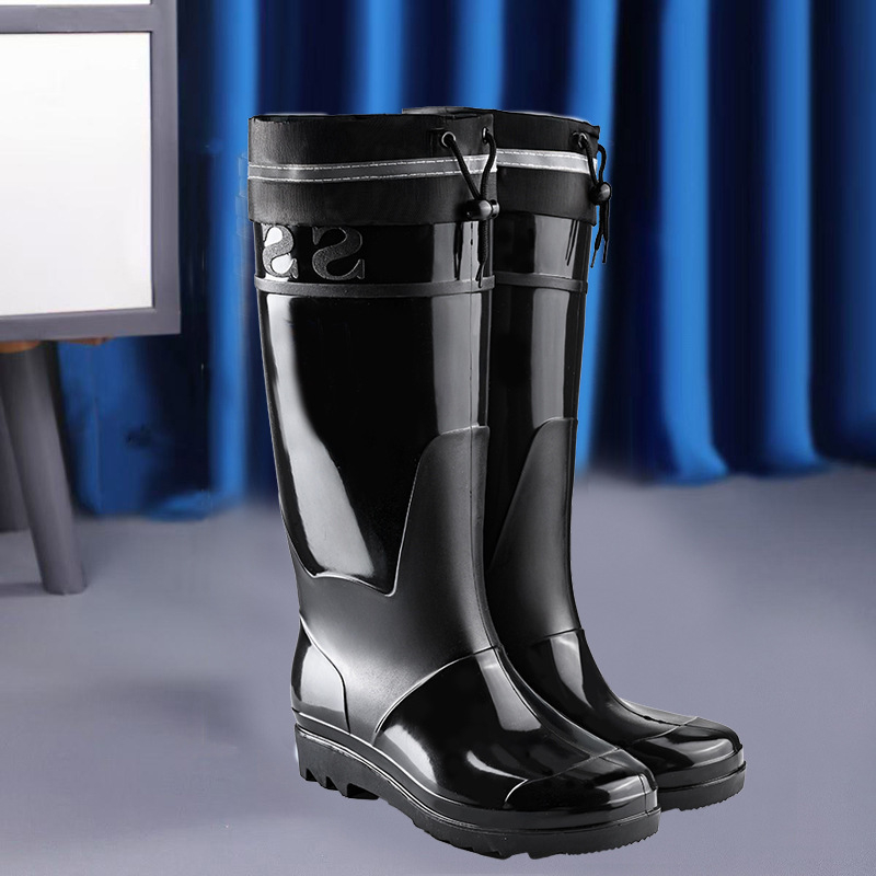 Дъждовни ботуши от PVC, високи, антихлъзгави, подплатени с пух, EVA стелка