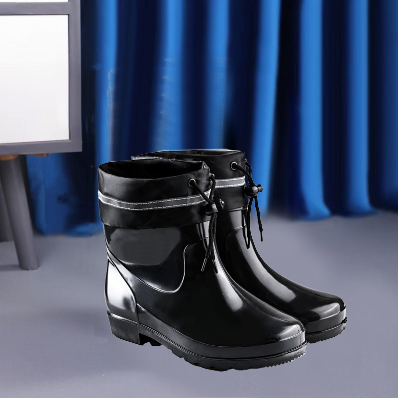 Дъждовни ботуши от PVC, високи, антихлъзгави, подплатени с пух, EVA стелка