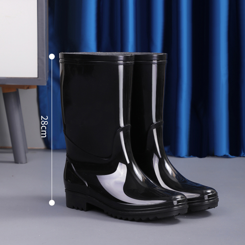 Дъждовни ботуши от PVC, високи, антихлъзгави, подплатени с пух, EVA стелка
