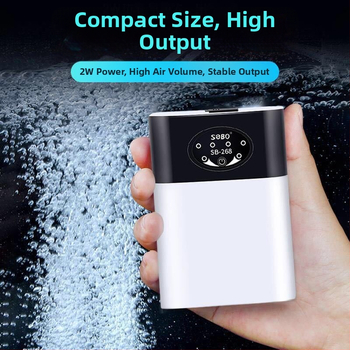 Аквариумна помпа за аериране с литиева батерия, USB и двойно захранване AC/DC, преносима и изключително тиха (тегло 288 г)