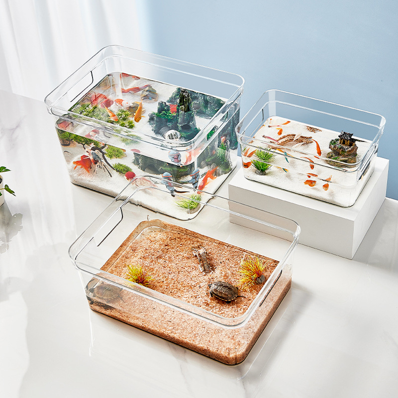 Beduo Yang Mājas Akvārijs - PET materiāls, augstas klases DIY, dzīvojamās istabas ainavu dekors, dekoratīvs pamatskaps, mākslīgais ekoloģiskais dīķis