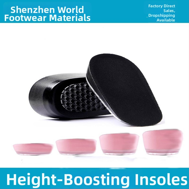 Keliamieji įdėklai vyrams ir moterims, nematomi vidiniai pakėlimo įdėklai, silikono + putų, modelis SZ-09, stilius: pusės įdėklas, kulno įdėklas