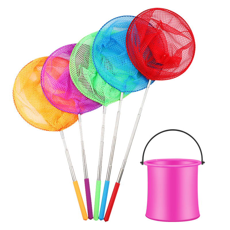 Детска мрежа за насекоми с телескопична дръжка — неръждаема стомана; марка Little Ancient Classmate; риболов/аквариум оборудване