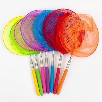 Телескопична детска мрежа за насекоми и риби с сгъваем дизайн и малък воден кофа