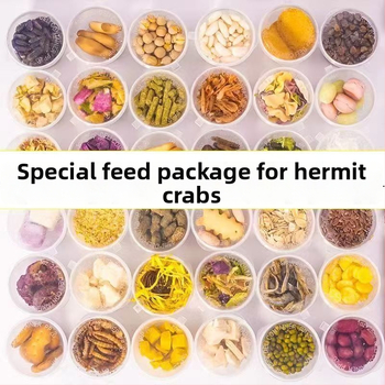 Hernetkarbi toiduk: dehüdrataeritud ja külmkuivatatud, kõrge kaltsiumi sisaldus, kuivatatud kala ja krevett, suhkruvabad kookoshelbed