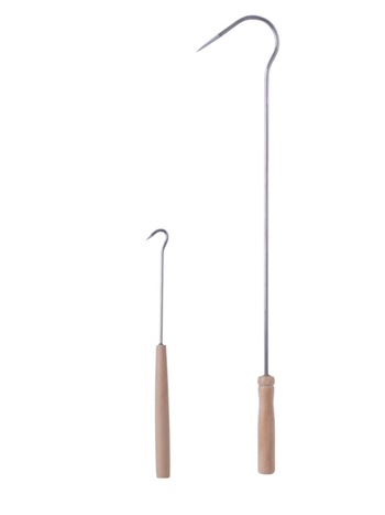 Кука за риболов с дървена дръжка и дълга дръжка, неръждаема стомана, за водни растения