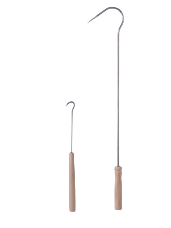 Кука за риболов с дървена дръжка и дълга дръжка, неръждаема стомана, за водни растения