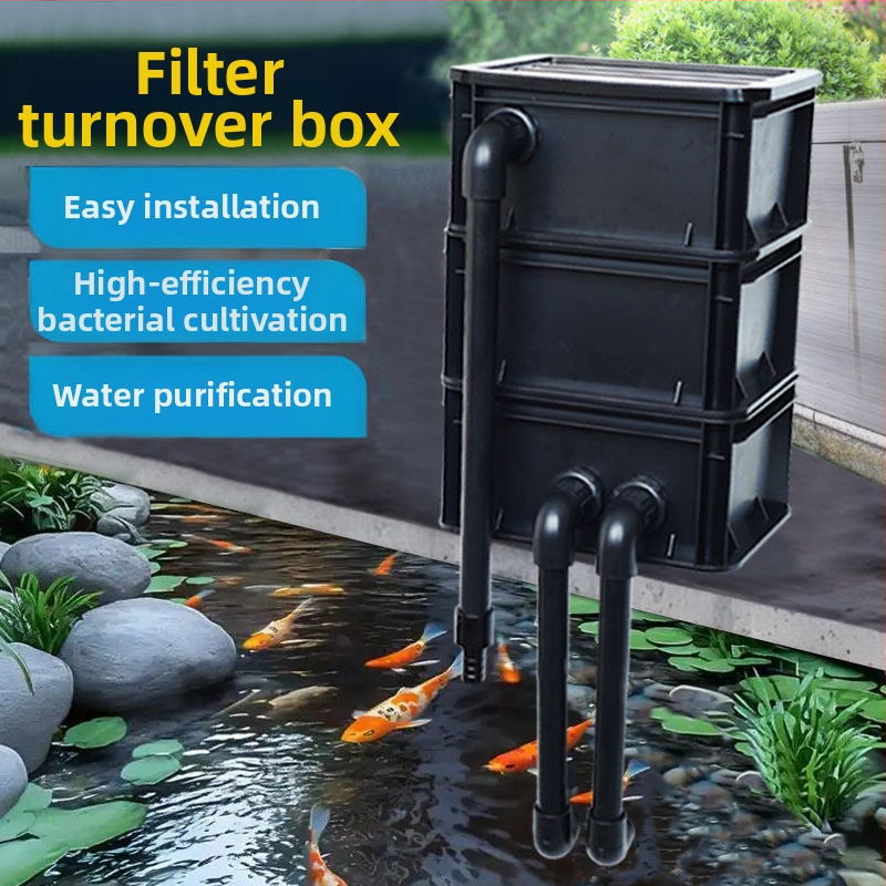 Система за циркулация на водата в езерце с топ филтър, оборотна кутия и капкова кутия — Пластмасова конструкция — Не е внос