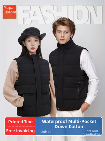 Paksendatud veekindel puuvillane vest töörõivaste jaoks – varrukateta, trükitud logo