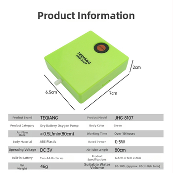 Mini No. 5 sausų baterijų deguonies siurblys akvariumui — avarinis aeratorius lauko žvejybai
