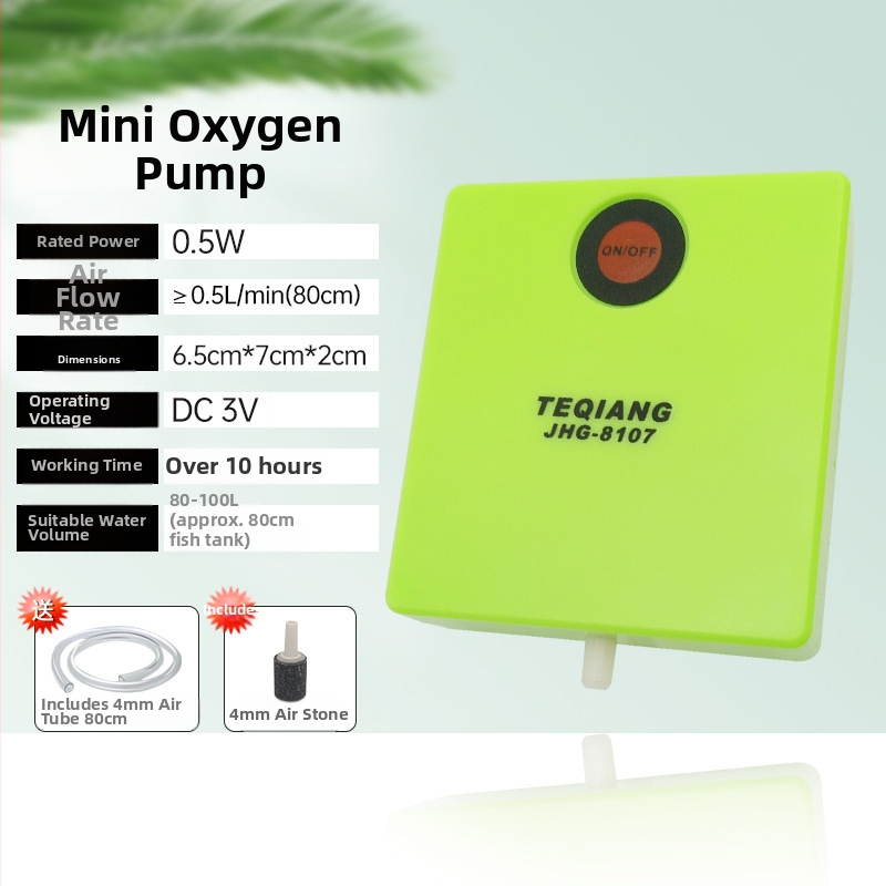 Mini No. 5 sausų baterijų deguonies siurblys akvariumui — avarinis aeratorius lauko žvejybai