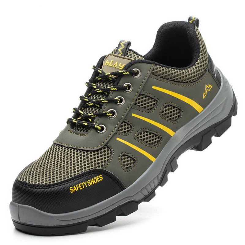 Сигурни работни обувки за защита с пробивозащита и ударозащита; горна част от микрофибър кожа; подметка PU; нисък дизайн; четири сезона; унисекс.