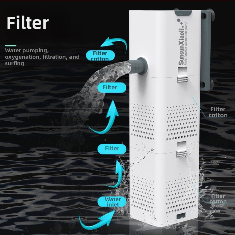 Karpide akvaariumifilter üks kõik es: sisseehitatud pumba ning hapnikustamine; Materjal: Plastik