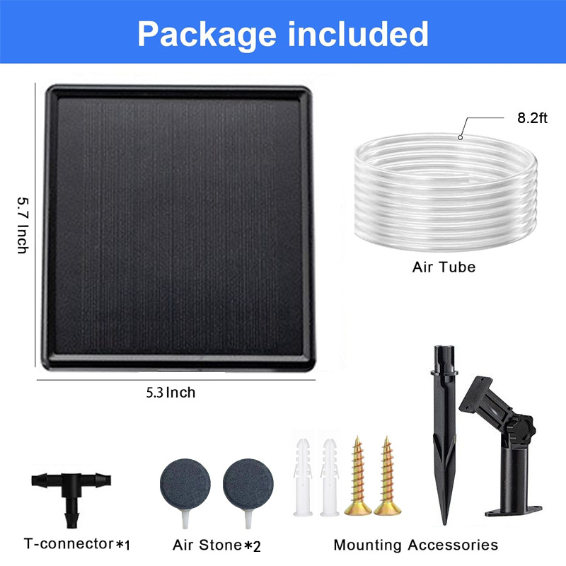 Greedy Saulės USB įkraunamas oksigenatorius lauko tvenkiniui ir akvariumui – lengvas, svoris 350 g