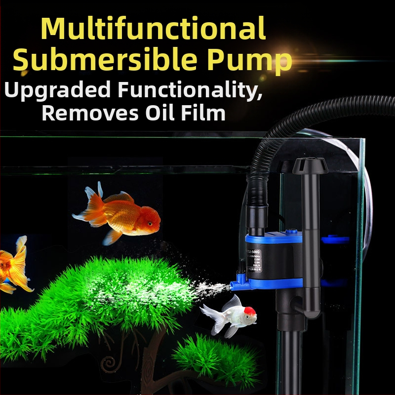 Trys į vieną akvariumo siurblys su filtravimu ir aeracija; plastmasinis korpusas; vertikalus sienos montavimas