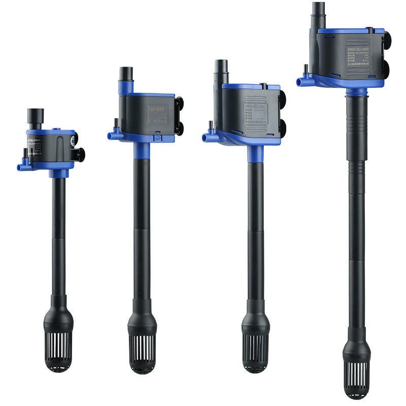 Аквариумна потапяща помпа с три в едно: филтрация и аериране; пластмасов корпус; вертикален монтаж на стената