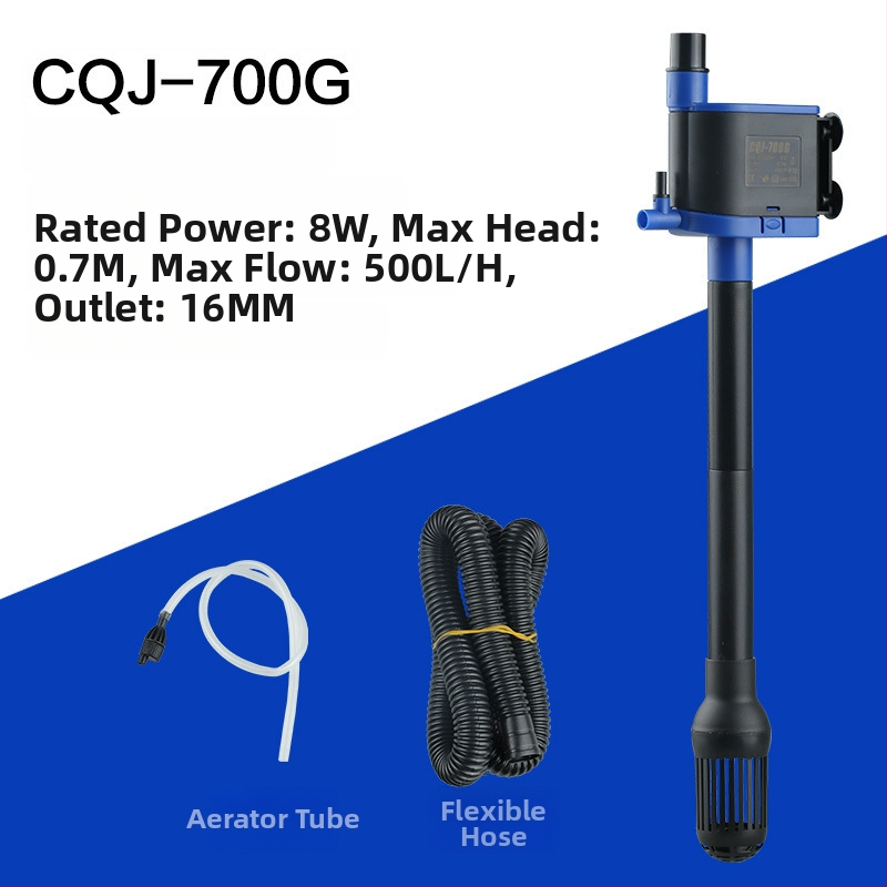 Trys į vieną akvariumo siurblys su filtravimu ir aeracija; plastmasinis korpusas; vertikalus sienos montavimas