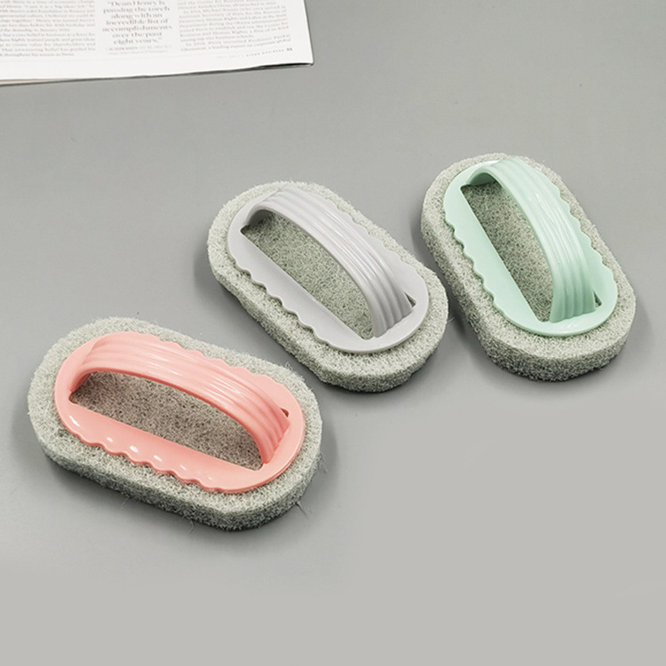 Kézi fogantyús tisztító kefe szivacs fejjel fürdőszobai csempékhez és konyhai felületekhez