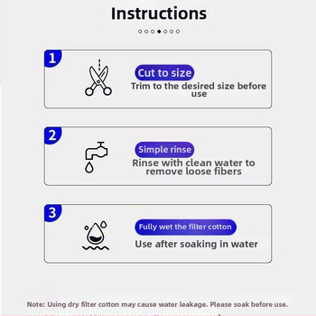 Naypet filtrų vata akvariumui – be klijų, 8D, sutirštinta