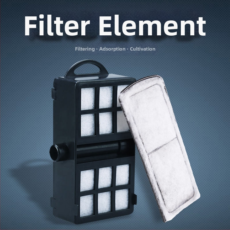 Akvariumo filtras su kriokliu, medvilnės filtras, sieninis tvirtinimas, įmontuota filtravimo dėžutė (0,5 kg)
