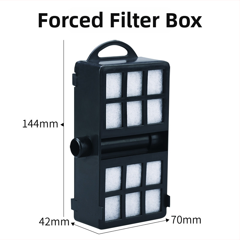 Akvariumo filtras su kriokliu, medvilnės filtras, sieninis tvirtinimas, įmontuota filtravimo dėžutė (0,5 kg)
