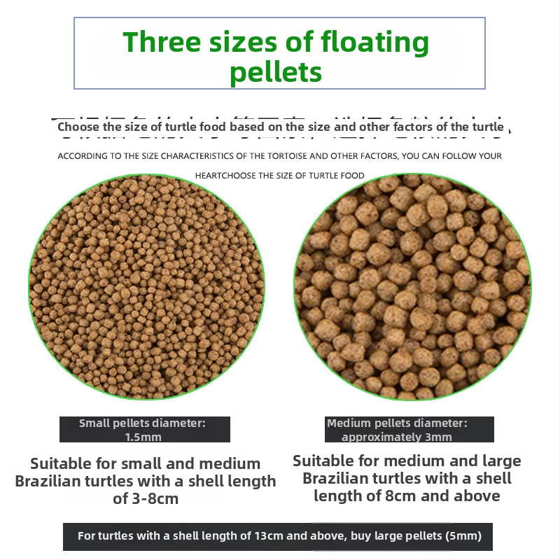 Granulētā bruņurupju barība jaunām sarkanā ausīm bruņurupučiem – akvārija mājdzīvnieku barība